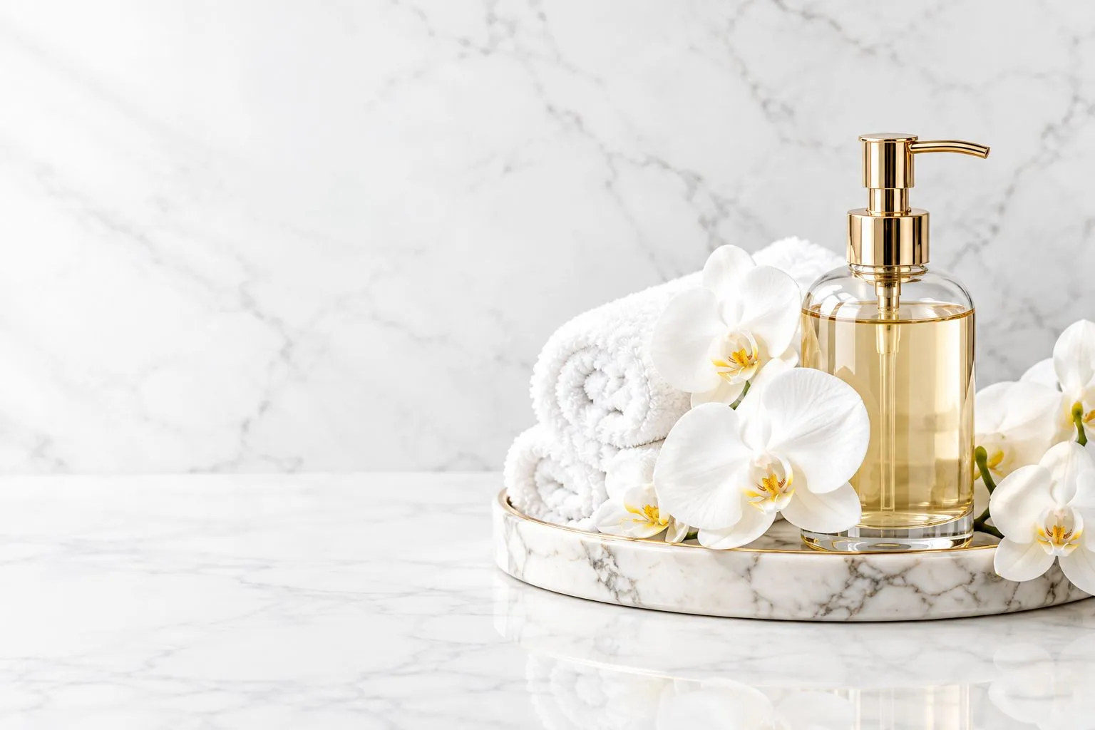 Orchid and spa stones